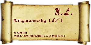 Matyasovszky Lél névjegykártya